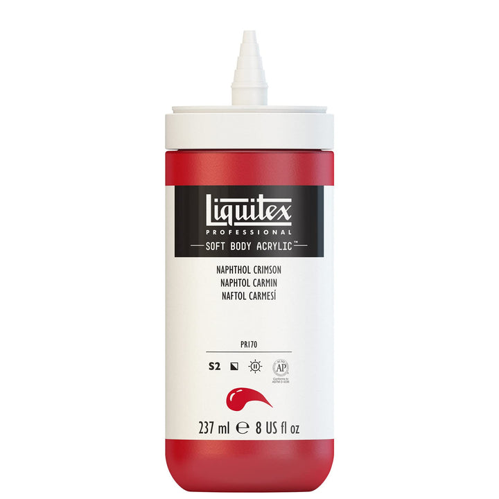 Liquitex Professional Soft Body Acrylic Paint, 237ml (8-oz) Bottle, Naphthol Crimson 8-oz Bottle