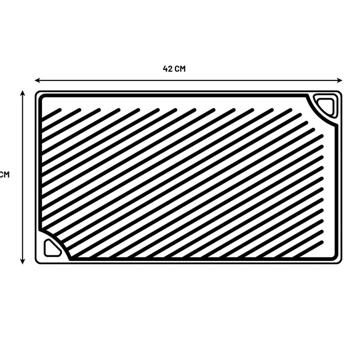 Lodge LDP3 Cast Iron Reversible Grill/Griddle (9.5" x 16.75") and Lodge Pan & Grill Scraper Set (2 Pieces) 16.75 Inch Double Burner Grill + Scraper, Set of 2