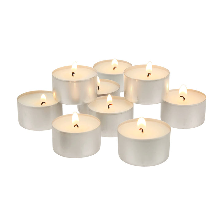 Stonebriar 100 Count White Unscented Smokeless Long Burning Tea Light Candles with 6-7 Hour Burn Time 100 Pack