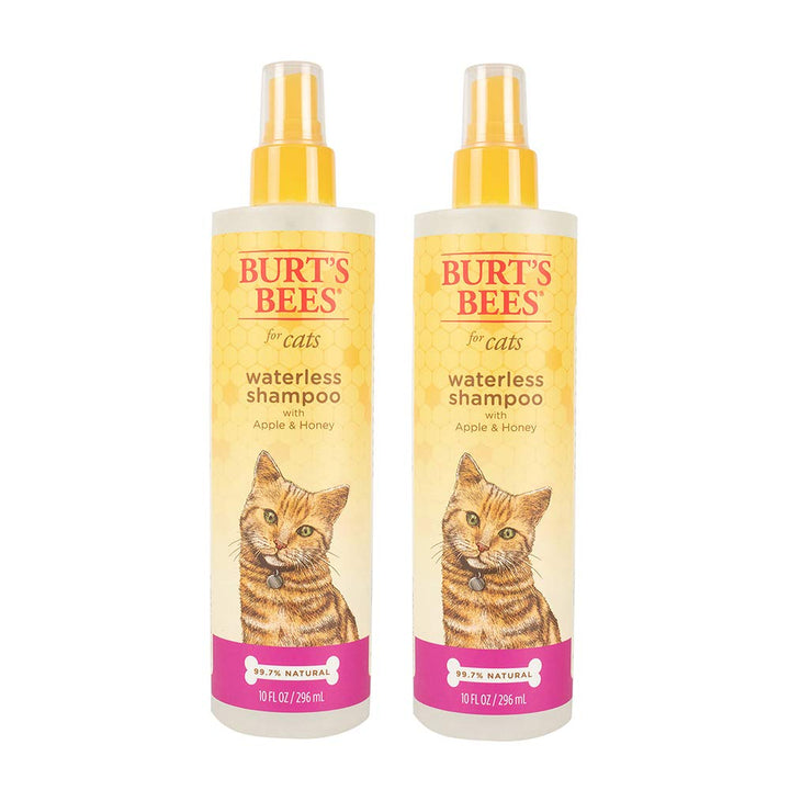 Burt's Bees for Pets Cat Waterless Shampoo with Apple & Honey | Dry Cat Shampoo Cat Waterless Shampoo Spray | Cruelty Free, Sulfate & Paraben Free, pH Balanced for Cats - Made in USA, 10 Oz- 2 Pack 10 Fl Oz (Pack of 2)