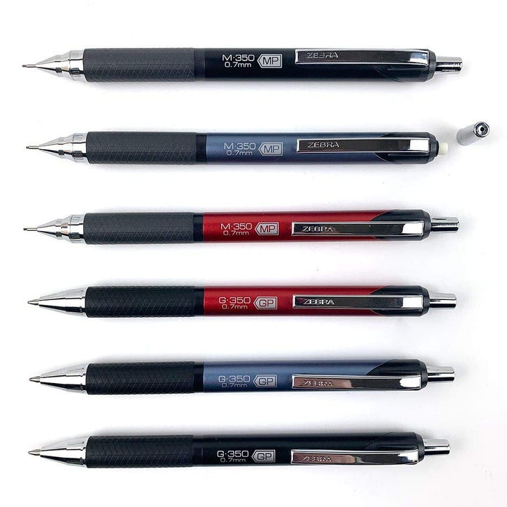 Zebra Pen G-350 Retractable Gel Pen, Medium Point, 0.7mm, Space Black Barrel, Black Rapid Dry Ink, 12 Pack, Model: 40710