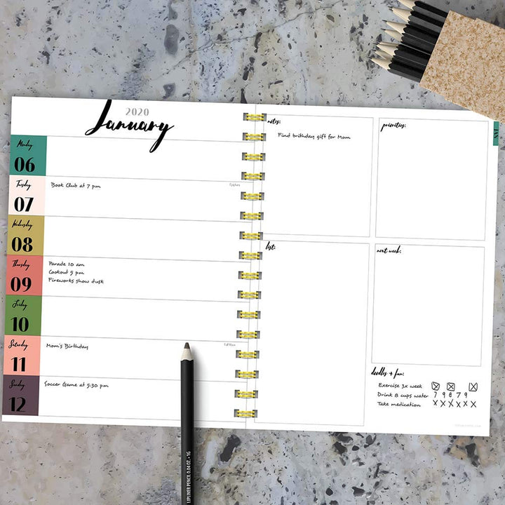 2020 Heart of Green Medium Weekly Monthly Planner