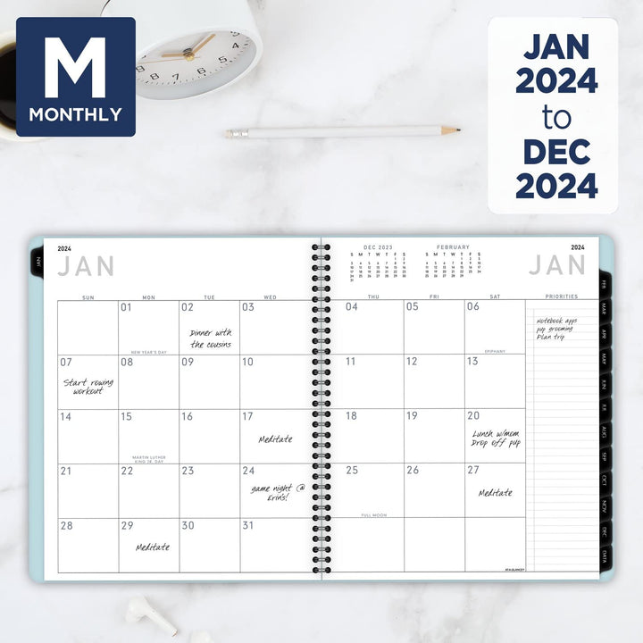 AT-A-GLANCE 2024 Monthly Planner, 9" x 11", Large, Contemporary Lite, Sky Blue (7026XL3824) 2024 Old Edition