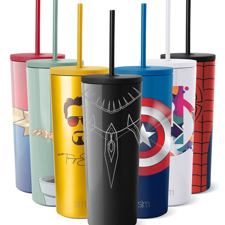 Simple Modern Marvel Insulated Tumbler Cup with Flip Lid and Straw Lid | Gifts for Women Men Reusable Stainless Steel Water Bottle Travel Mug | Classic Collection | 24oz Black Panther Claw 24oz Tumbler Marvel: Black Panther Claw