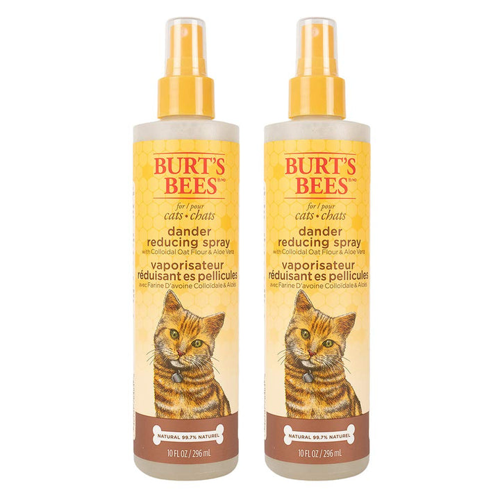 Burt's Bees for Pets Cat Natural Dander Reducing Spray with Colloidal Oat Flour & Aloe Vera | Cat Dander Spray, Cruelty Free, Sulfate & Paraben Free, pH Balanced for Cats - Made in USA, 10 oz, 2 Pack 10 Fl Oz (Pack of 2)