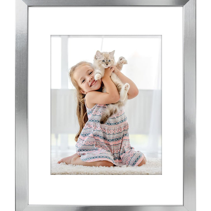 Americanflat 6x8 Picture Frame with Shatter-Resistant Glass - Use as 3x5 Frame with Mat or 6x8 Frame Without Mat - Signature Collection - Photo Frame for Tabletop and Wall Display - White 6x6