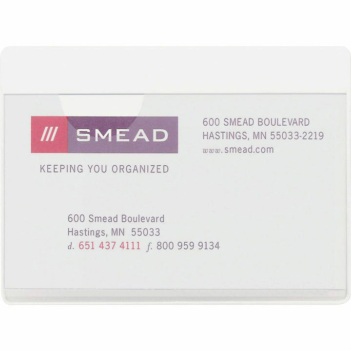 Smead Self-Adhesive Poly Pocket, Business Card Size, Clear, 100 per Box (68123) 4-1/16 x 3 Inches