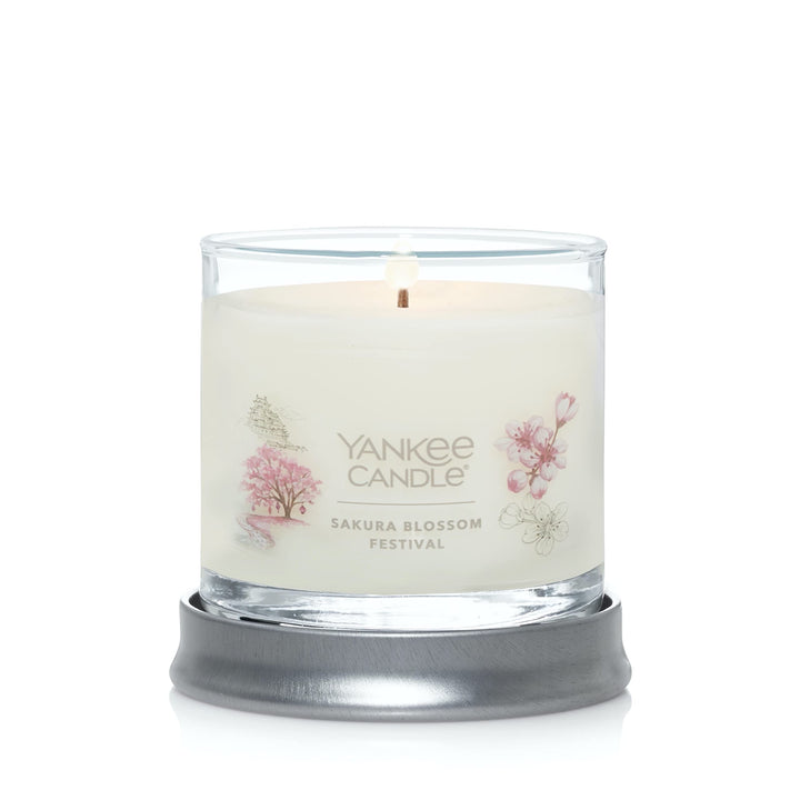 Yankee Candle Sakura Blossom Festival Scented, Signature 4.3oz Small Tumbler Single Wick Candle, Over 20 Hours of Burn Time Signature Small Tumbler