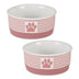 Bone Dry Paw & Patch Ceramic Pet Collection, Small Set, 4.25x2, Rose, 2 Piece,5742 Small Bowl Set, 4.25x2"