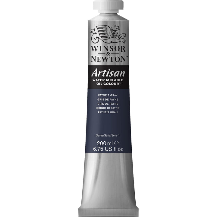 Winsor & Newton Artisan Water Mixable Oil Colour, 6.75-oz (200ml), Payne's Grey 200-ml Tube