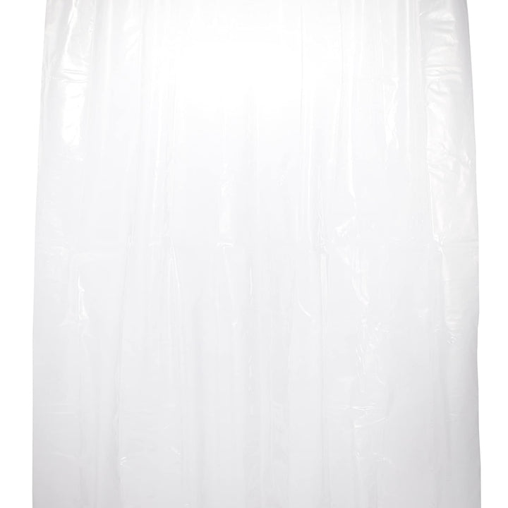 Basics Water Resistant 8-Gauge PEVA Shower Curtain Liner with Metal Grommets and Plastic Hooks, 84"L x 72"W, Clear 72" x 84"