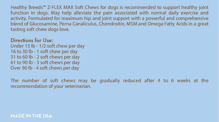 Healthy Breeds Whippet Z-Flex Max Hip and Joint Soft Chews 50 Count