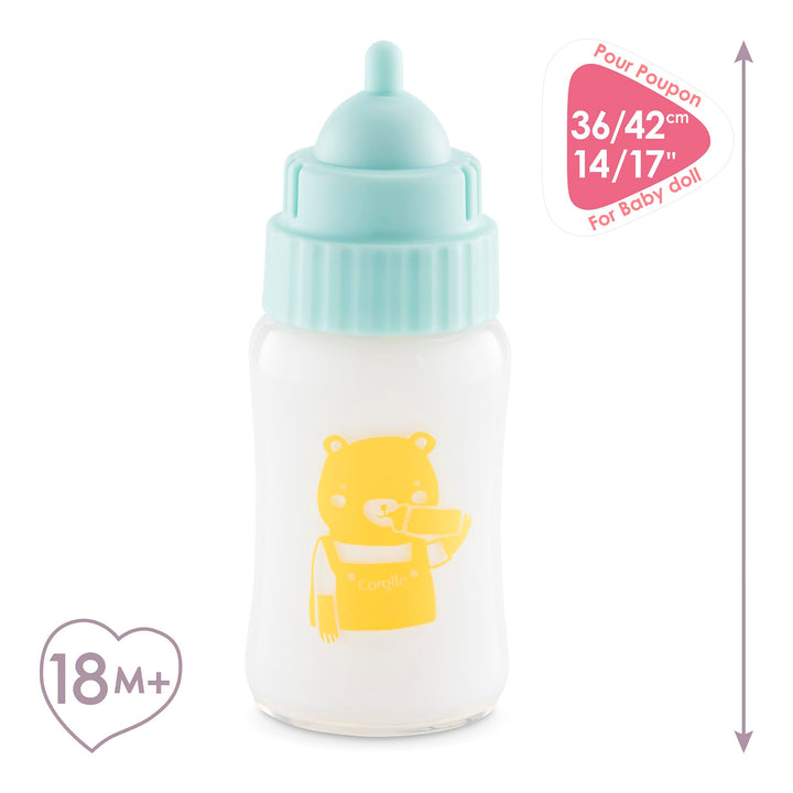 Corolle Magic Milk Bottle Baby Doll Accessory - Makes 3 Sounds, for use with 14" and 17" Baby Dolls (Batteries Included)