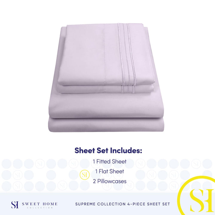 Full Size Sheet Sets - Breathable Luxury Sheets with Full Elastic & Secure Corner Straps Built In - 1800 Supreme Collection Extra Soft Deep Pocket Bedding Set, Sheet Set, Full, Taupe