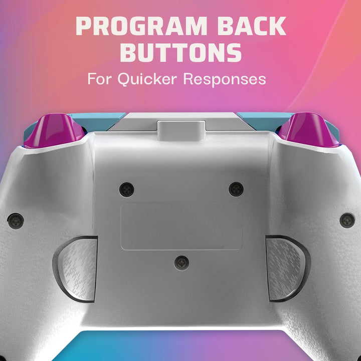 PDP Gaming REMATCH Enhanced Wired Controller Licensed for Xbox Series X|S/Xbox One/PC/Windows, Mappable Back Buttons, Advanced Customizable App - Pink/Purple Australian Opal ( Exclusive)