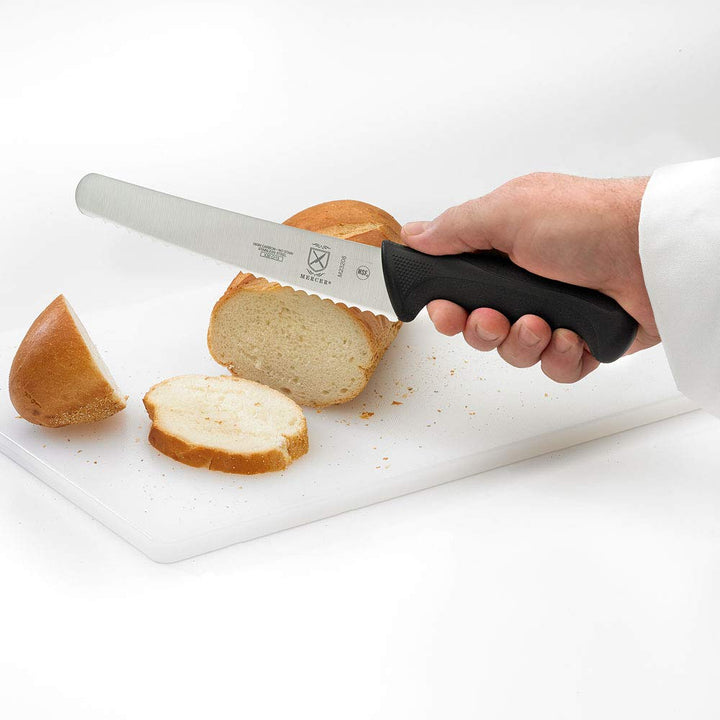 Mercer Culinary M23208 Millennia Black Handle, 8-Inch Wavy Edge Wide, Bread Knife 8" Bread Knife