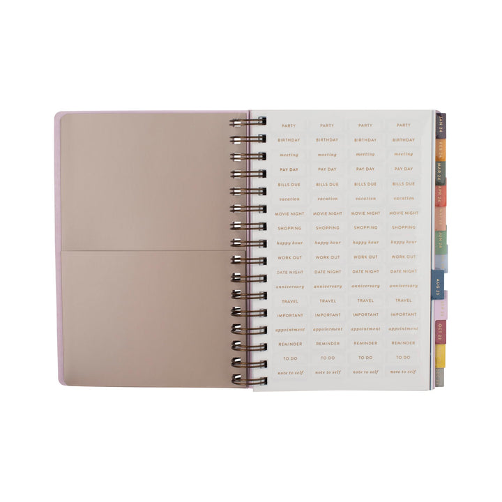 Fringe Studio 17 Month Planner (Aug 2023- Dec. 2024), BOLD STRIPE", Paper Cover, 5.75" x 8.25", includes Stickers & Interior Pocket, 236 pages, Esprit Collection (113110) Bold Stripes