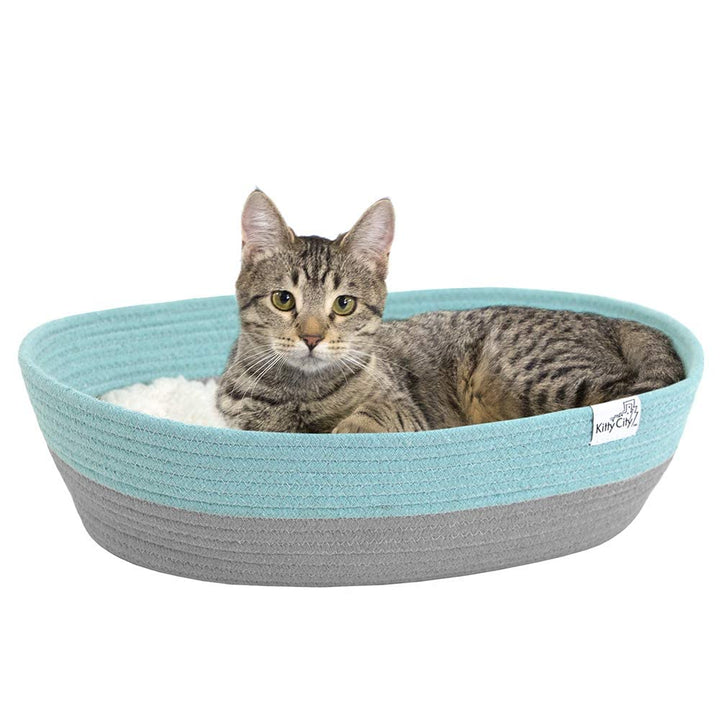 Kitty City Cat Bed, Cotton, 14"W x 19"L x 5"H