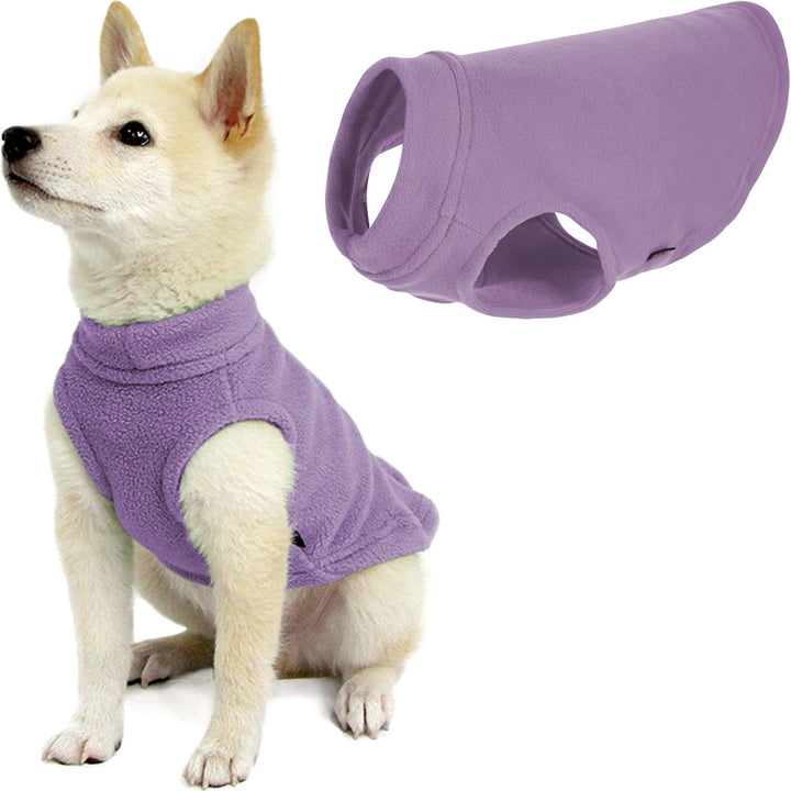 Gooby Stretch Fleece Vest Dog Sweater - Lavender, X-Small - Warm Pullover Fleece Dog Jacket - Winter Dog Clothes for Small Dogs Boy or Girl - Dog Sweaters for Small Dogs to Dog Sweaters for Large Dogs X-Small Length (7")