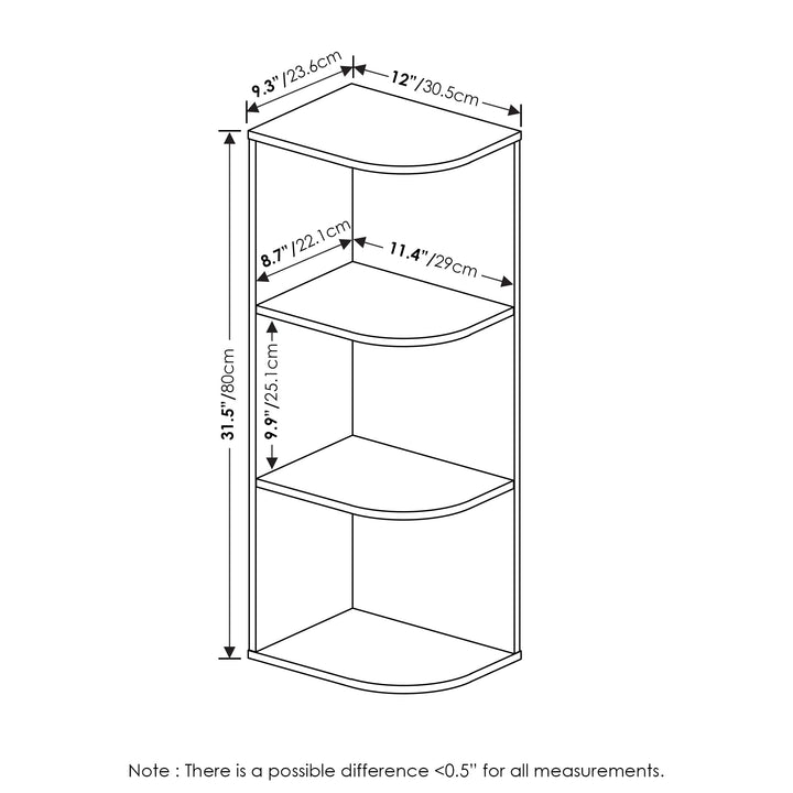 Furinno Pasir 3-Tier Open Shelf Bookcase, White/Green 11003WH/GR 3-Tier Cube