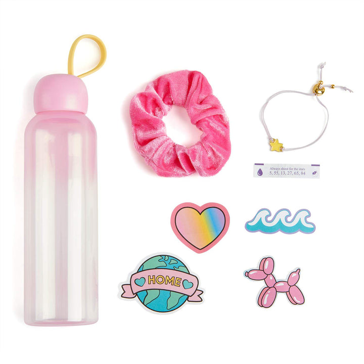 WowWee Lucky Fortune Magic Series - Reusable Water Bottle, Stickers, Lucky Bracelet, & Scrunchy - Lucky H2O Water Bottle for Teens