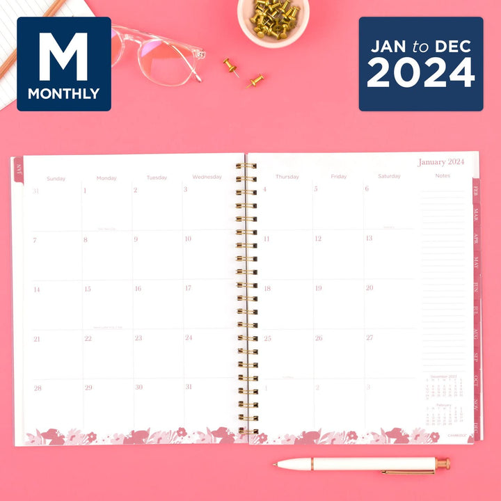 Cambridge 2024 Weekly & Monthly Planner, 8-1/2" x 11", Large, Thicket (1681-905-24)