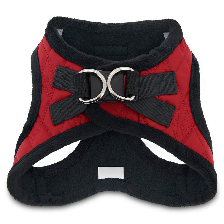 Voyager Step-In Plush Dog Harness – Soft Plush, Step In Vest Harness for Small and Medium Dogs by Best Pet Supplies - Harness (Red Faux Leather), XL (Chest: 20.5 - 23") Harness (Red Faux Leather) XL (Chest: 20.5 - 23")