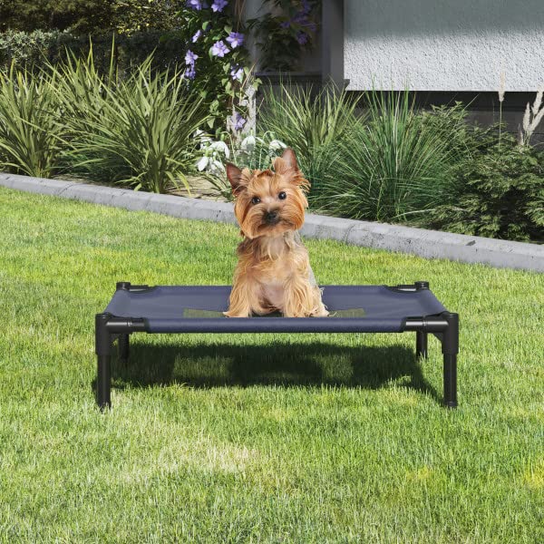 PETMAKER Elevated Dog Bed Cover - 24.5x18.5-Inch Replacement Pet Bed Cover with Mesh Panel - for Indoor/Outdoor Use - Dog Cot Not Included (Blue) Replacement Cover - Small Blue