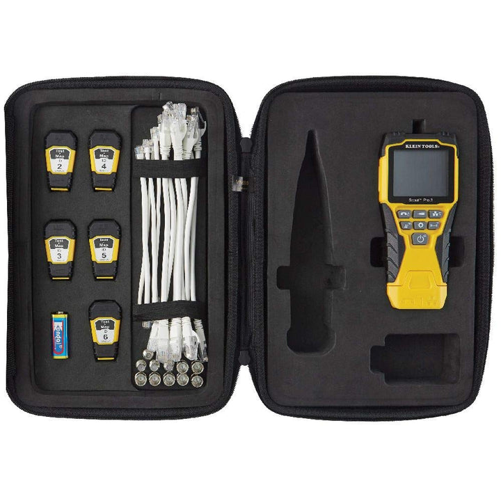 Klein Tools VDV501-853 Coaxial Cable Tester, Scout Pro 3 with Test-n-Map Remote, Includes Remotes #2 - #6, Tests Voice, Data and Video Cable w/Test + Map Remotes, PoE