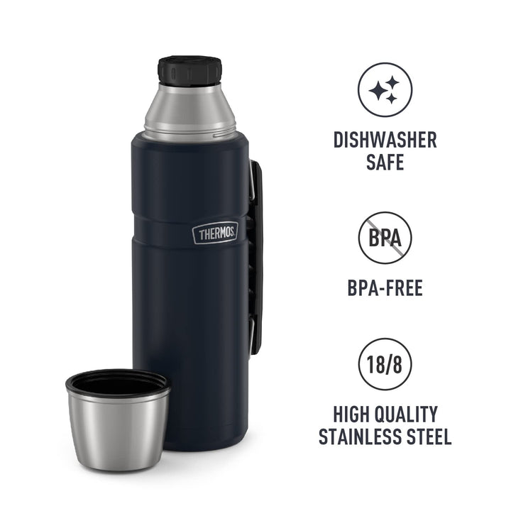 THERMOS Stainless King Vacuum-Insulated Beverage Bottle, 40 Ounce, Midnight Blue THERMOS