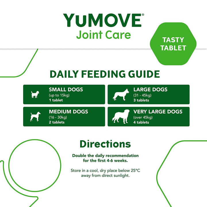 YuMOVE Senior Dog Tablets | Higher Strength Hip and Joint Supplement for Dogs with Glucosamine, Hyaluronic Acid, Green Lipped Mussel | Dogs Aged 8+ | 240 Tablets