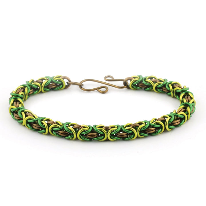 Weave Got Maille 3-Color Byzantine Chain Maille Bracelet Kit, Forest