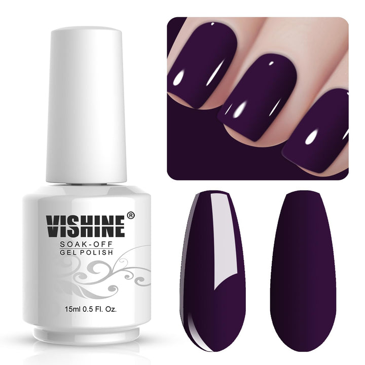 Vishine Gelpolish Professional UV LED Soak Off Varnish Color Gel Nail Polish Manicure Salon Purple (1417)