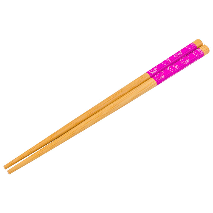 Silver Buffalo Sanrio Hello Kitty Waving Pink Ceramic Ramen Noodle Rice Bowl with Chopsticks, Microwave Safe, 20 Ounces, Hello Kitty Gradient Modren