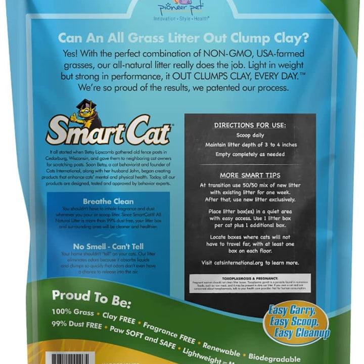 SmartCat All Natural Clumping Cat Litter, 20 Pound (320oz 1 pack) - Alternative to Clay and Pellet Litter - Chemical and 99% Dust Free - Unscented and Lightweight 20-Pound