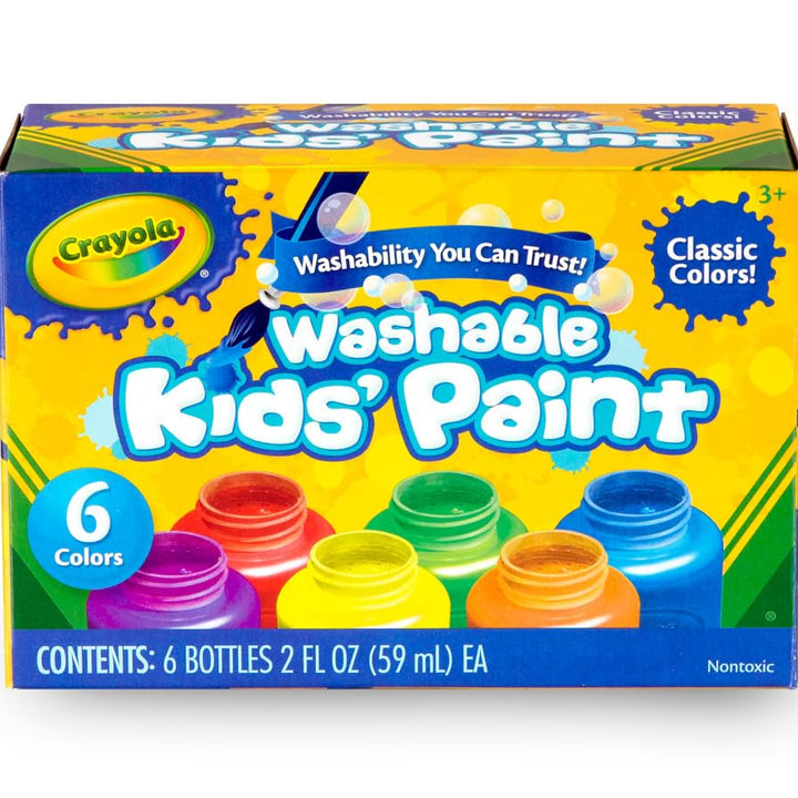 Crayola Washable Kids Paint Set (12ct), Classic and Glitter Paint for Kids, Arts & Crafts Supplies, Toddler Painting Kit, 3+ [Exclusive] 1 Count (Pack of 1) Classic & Glitter