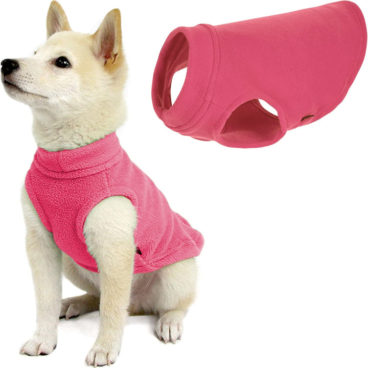 Gooby Stretch Fleece Vest Dog Sweater - Pink, X-Small - Warm Pullover Fleece Dog Jacket - Winter Dog Clothes for Small Dogs Boy or Girl - Dog Sweaters for Small Dogs to Dog Sweaters for Large Dogs X-Small Length (7")