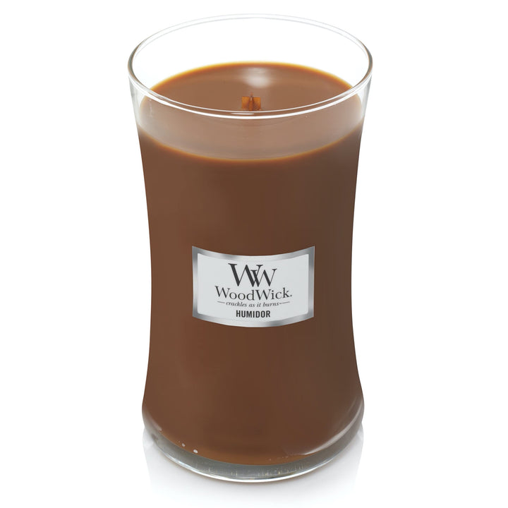 WoodWick Large Hourglass Candle, Humidor - Premium Soy Blend Wax, Pluswick Innovation Wood Wick, Made in USA & Ellipse Scented Candle, Humidor, 16oz | Up to 50 Hours Burn Time