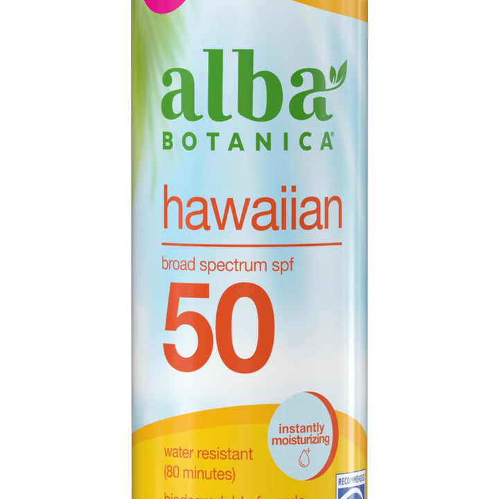Alba Botanica Hawaiian Coconut Sunscreen, Spray Broad Spectrum SPF 50 Sunscreen, Water Resistant and Biodegradable 8 fl oz Bottle 8 Fl Oz (Pack of 1)