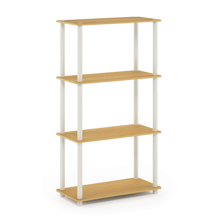 Furinno Turn-N-Tube 5-Tier Multipurpose Shelf / Display Rack / Storage Shelf / Bookshelf, Classic Tubes, Sonoma Oak/White 5-Tier Classic Tube