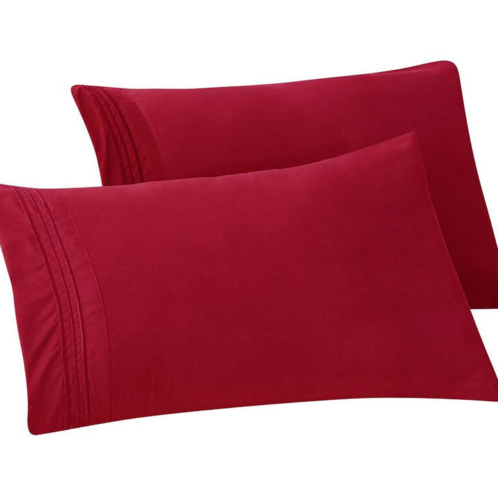 Elegant Comfort Solid Pillowcases 1500 Thread Count Egyptian Quality - Easy Care, Smooth Weave, Wrinkle and Stain Resistant, Easy Slip-On, 2-Piece Set, King Pillowcase, Burgundy 2-Pack