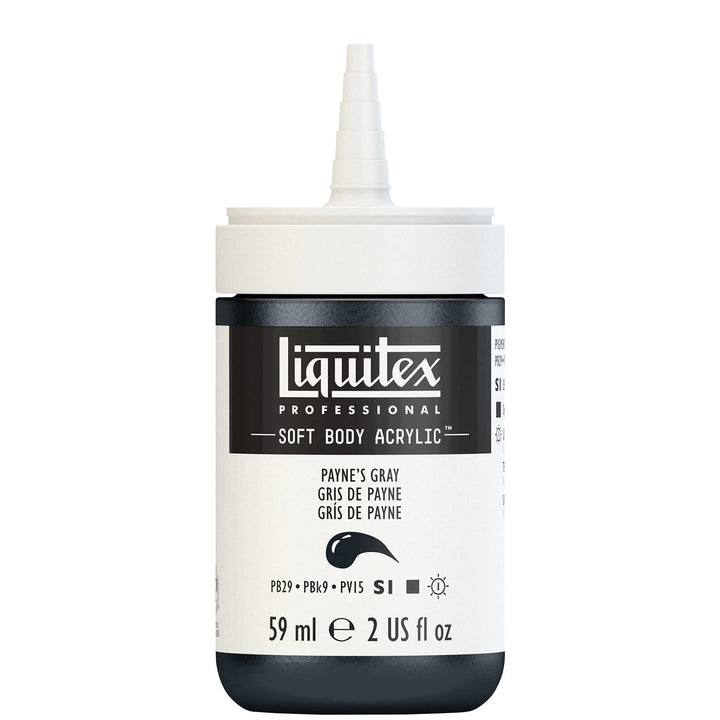 Liquitex Professional Soft Body Acrylic Paint, 59ml (2-oz) Bottle, Payne's Gray 2-oz Bottle