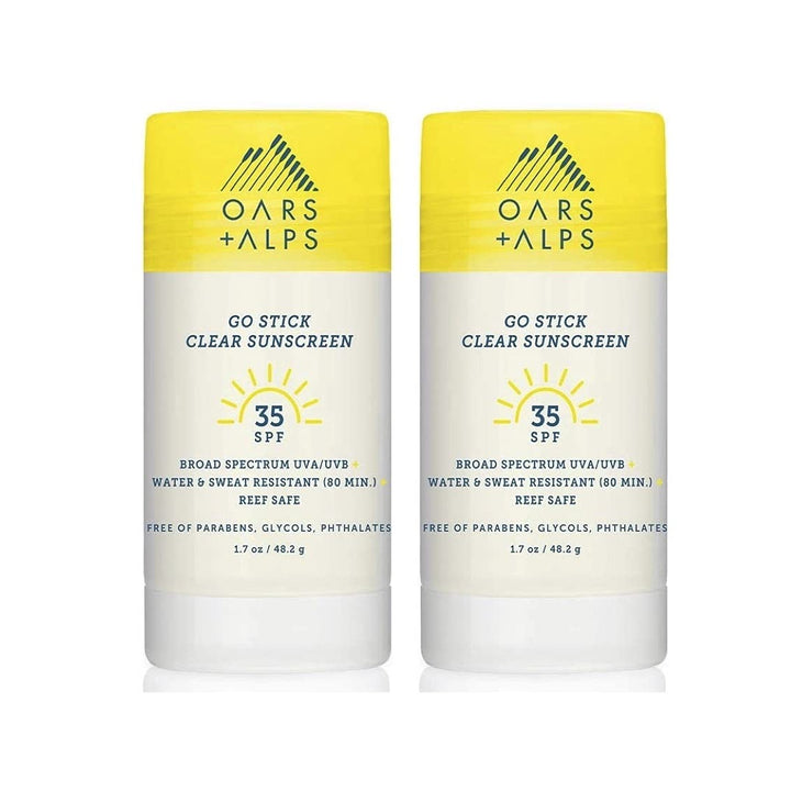 Oars + Alps Go Stick Clear SPF 35 Face Sunscreen, Skin Care Infused with Vitamin E and Antioxidants, Water and Sweat Resistant, TSA Friendly, 1.7 Oz, 2 Pack 1.7 Ounce (Pack of 2)