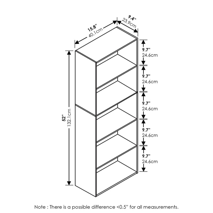 Furinno Pasir 3-Tier Open Shelf Bookcase, White/Green 11003WH/GR 3-Tier Cube