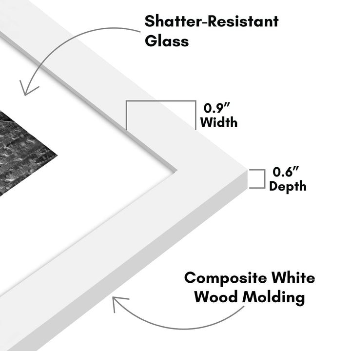 Americanflat 6x8 Picture Frame with Shatter-Resistant Glass - Use as 3x5 Frame with Mat or 6x8 Frame Without Mat - Signature Collection - Photo Frame for Tabletop and Wall Display - White 6x6