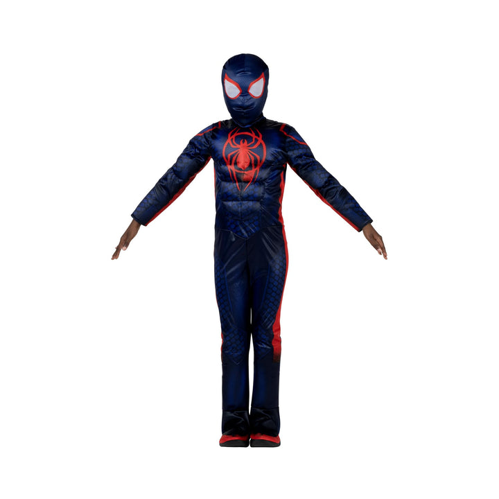 Marvel Integrated Spider-Man Official Youth Deluxe Zentai Costume - Stretch Spandex with Hidden Zippers and Wrist Slits Large