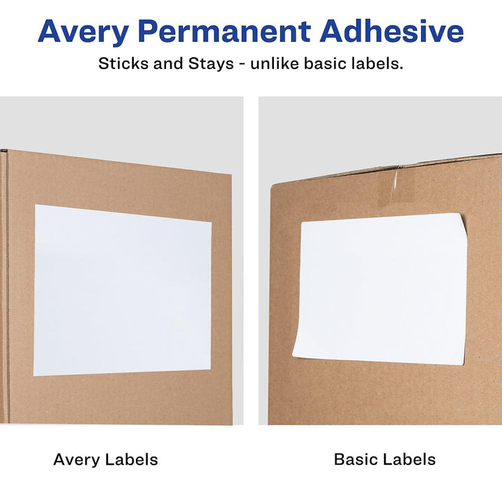 Avery Printable Blank Shipping Labels, 5.5" x 8.5", White, 200 Labels, Inkjet Printer, Permanent Adhesive (8426)