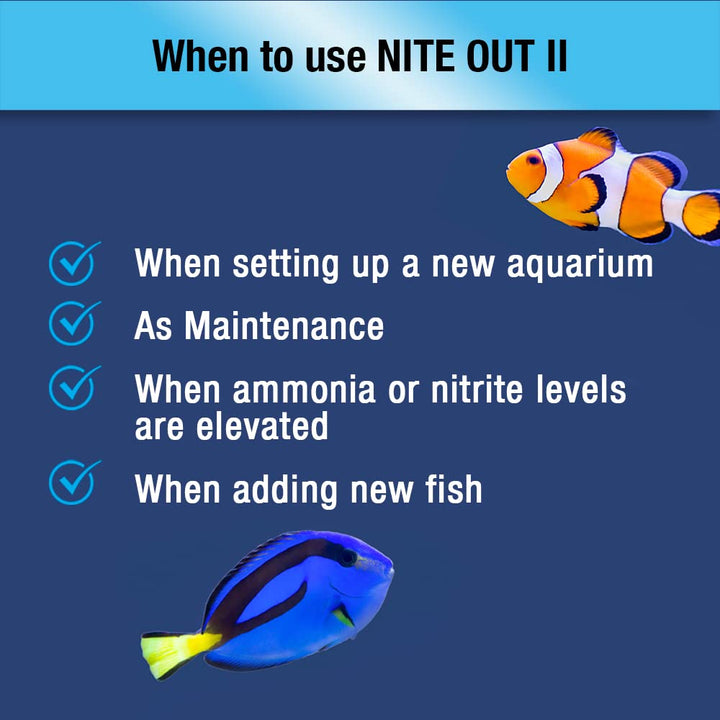 MICROBE-LIFT NITEH16 Nite-Out II Aquarium and Fish Tank Cleaner for Rapid Ammonia and Nitrite Reduction, Freshwater and Saltwater, 16 Ounces