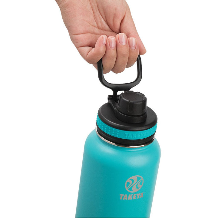 Takeya Originals 18 oz Vacuum Insulated Stainless Steel Water Bottle with Straw Lid, Ocean