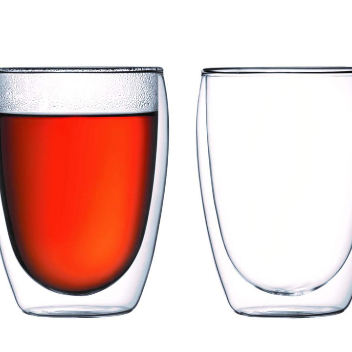 Bodum Pavina Double Wall Insulated Glasses, Borosilicate Glass, 12 Oz., Set of 2, Clear 12oz, Set of 2